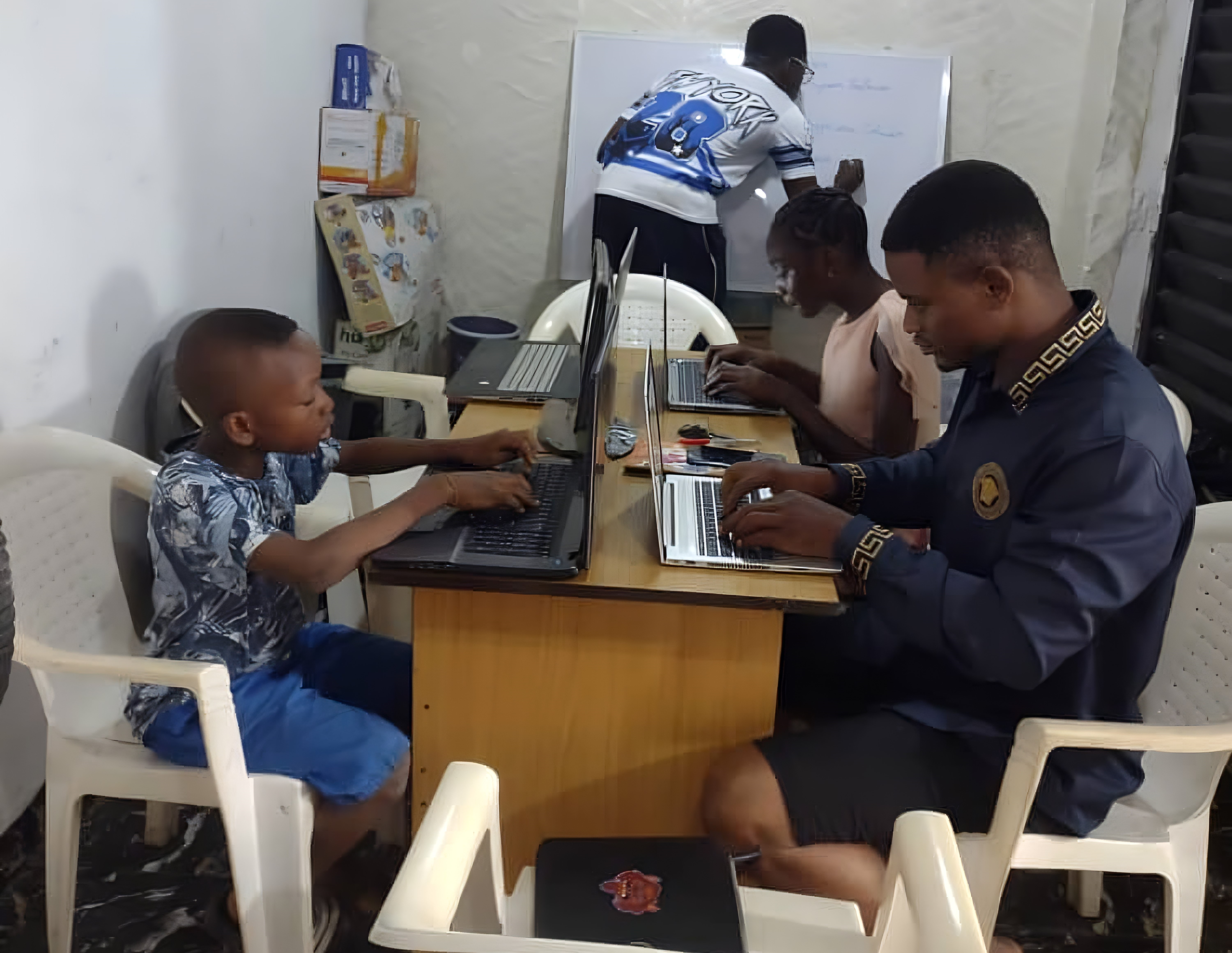 Young students smiling