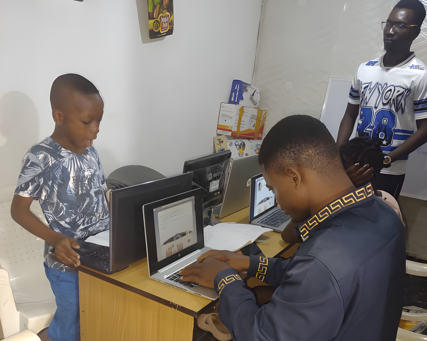 Students using technology
